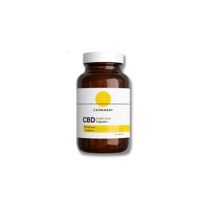 Cannaray CBD Bright Days CBD Capsules - 60 caps - Associated CBD