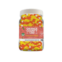 Load image into Gallery viewer, Orange County CBD 3200mg CBD Fizzy Peach Rings - Large Tub - Associated CBD
