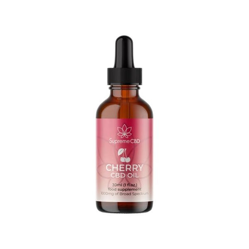 Supreme CBD 1000mg Broad Spectrum Cherry CBD Oil - 30ml - Associated CBD