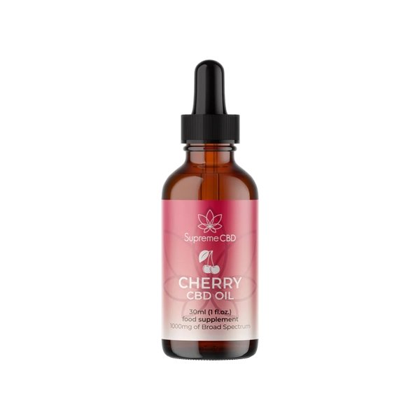 Supreme CBD 1000mg Broad Spectrum Cherry CBD Oil - 30ml - Associated CBD