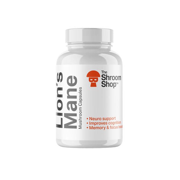 The Shroom Shop Lion's Mane Mushroom 45000mg Capsules - 90 Caps - Associated CBD